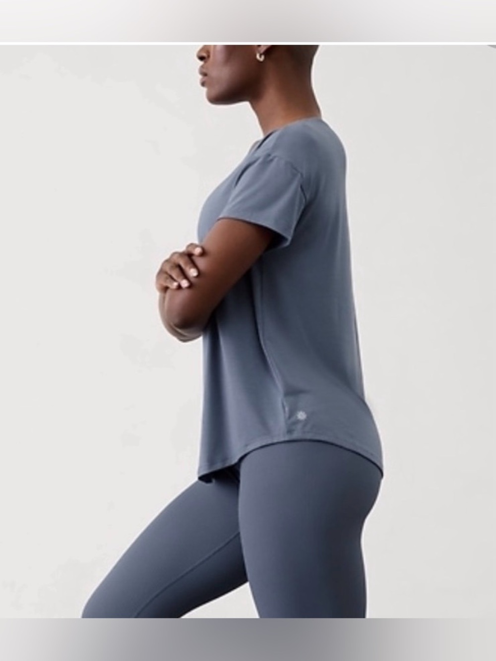 NWT ATHLETA XL Ease In Tee Shirt  Relaxed Fit Short Sleeve